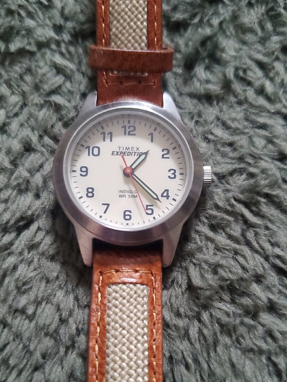 Timex Expedition Women's Mini 26mm - Cream Dial, Brown Strap Watch